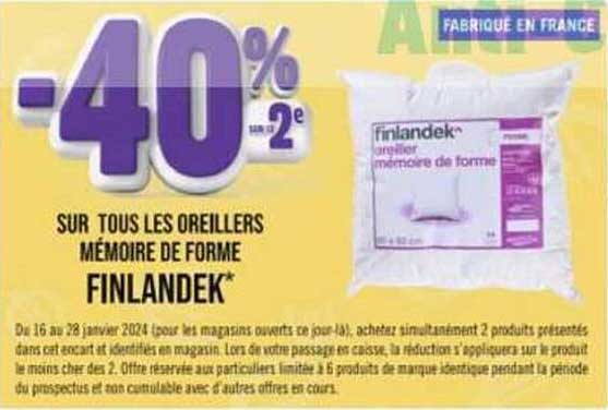 Les Oreillers Mémoire De Forme Finlandek^