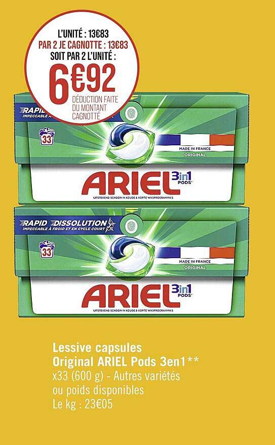 Lessive Capsules Original Ariel Pods 3 En 1