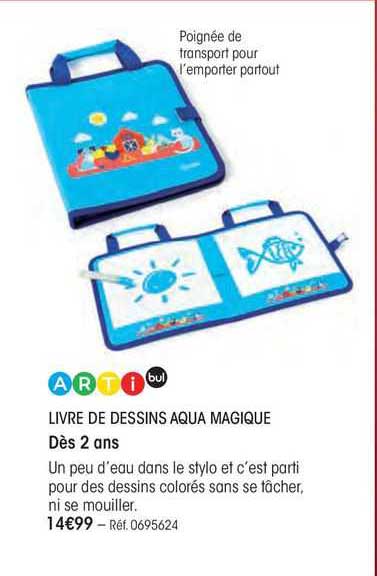 livre de dessins aqua magique arti bul