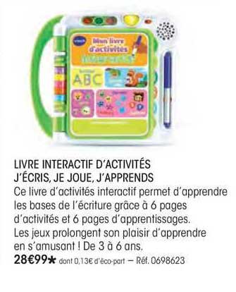 livre intéractif d'activités j'écris, je joue, j'apprends