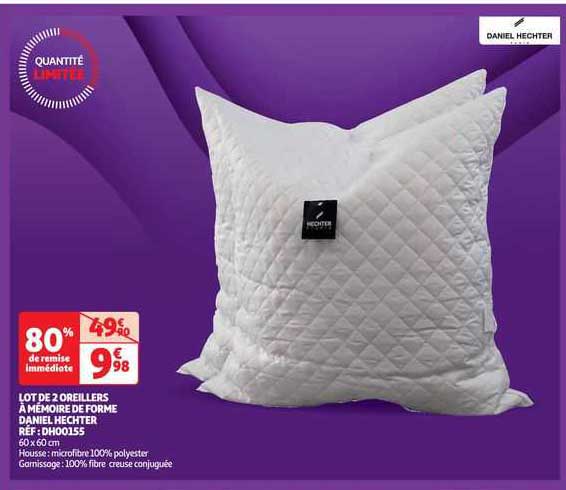 Lot De 2 Oreillers à Mémoire De Forme Daniel Hechter