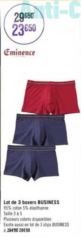 lot de 3 boxers business éminence