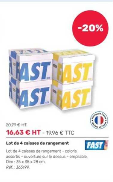 Lot De 4 Caisses De Rangement Fast