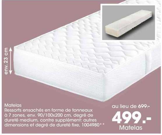 matelas ressorts ensachéas en forme de tonneaux à 7 zones