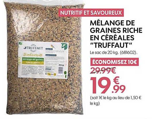 mélange de graines riche en céréales "truffaut"