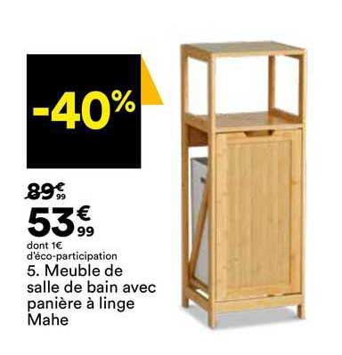 Meuble De Salle De Bain Avec Panière à Linge Mahe