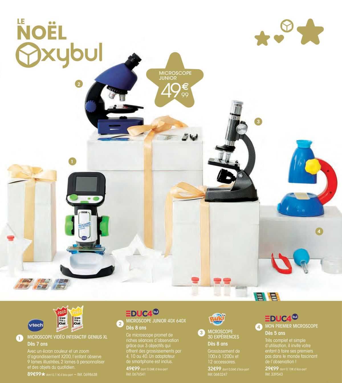microscope vidéo interactif genius xl vtech, microscope junior 40x 640x educ4 bul, microscope 30 expériences bukï, mon premier microscope educ4 bul