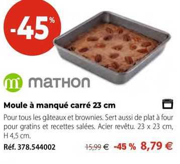 moule à manqué carré 23 cm mathon