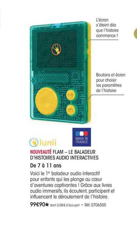 nouveaute flam - le baladeur d'histoires audio ineractives