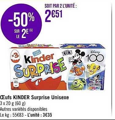 œufs kinder surprise unisexe