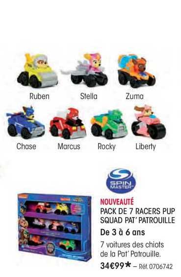 pack de 7 racers pup squad pat' patrouille spin master