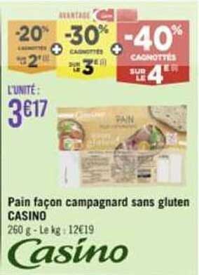 pain façon campagnard sans gluten casino