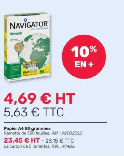 papier a4 80 grammes navigator