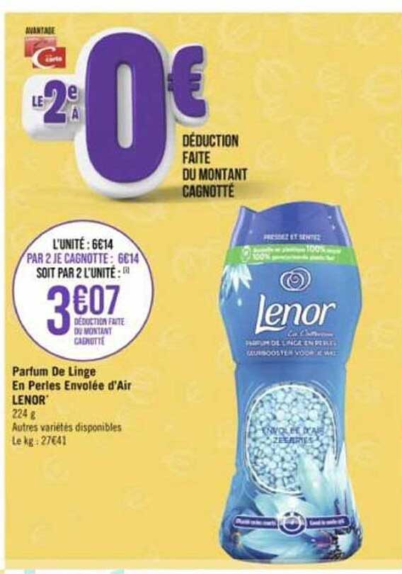 parfum de linge en perles envolée d'air lenor