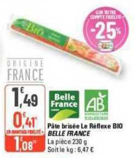 pâte brisée le réflexe bio belle france