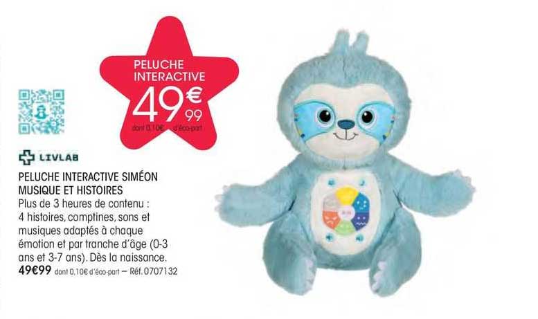 peluche interactive siméon musique et histoires livlab
