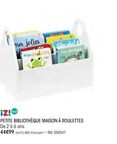 petite bibliothèque maison à roulettes iz! bul