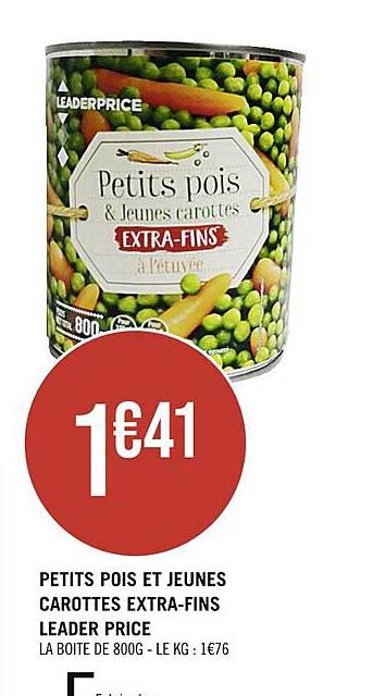 petits pois et jeunes carottes extra-fins leader price