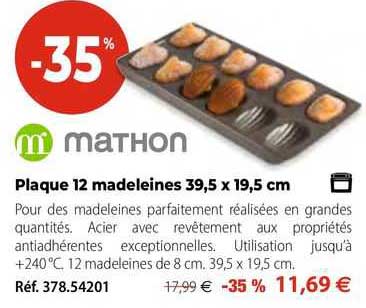 Plaque 12 Madeleines 39,5 X 19,5 Cm Mathon