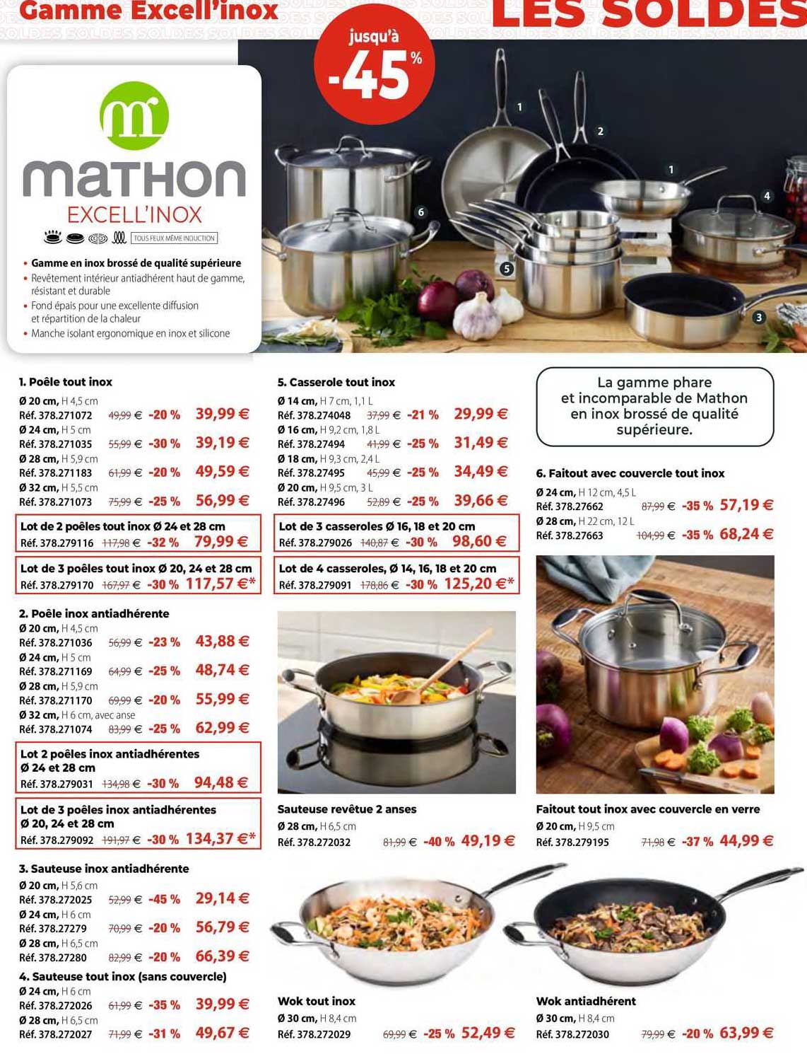 Poêle Tout Inox Mathon, Poêle Inox Antiadhérente Mathon, Sauteuse Inox Antiadhérente Mathon, Sauteuse Tout Inox (sans Couvercle) Mathon, Casserole Tout Inox Mathon, Faitout Avec Couvercle Tout Inox