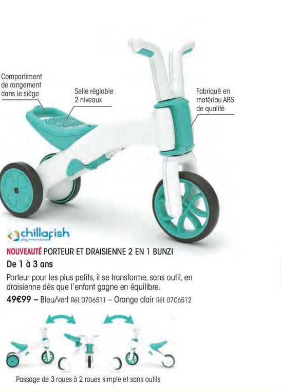 Porteur Et Draisienne 2 En 1 Bunzi Chillafish