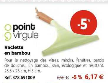 raclette en bambou point virgule