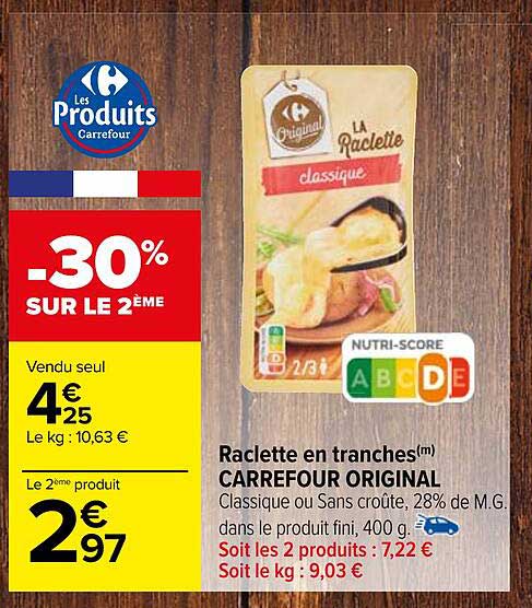 Raclette En Tranches Carrefour Original