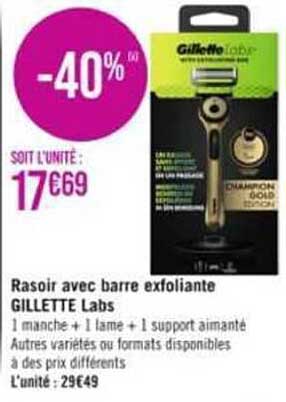 rasoir avec barre exfoliante gillette labs