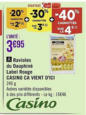 ravioles du dauphiné label rouge casino ça vient d'ici