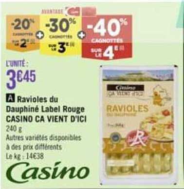 ravioles du dauphiné label rouge casino ça vient d'ici