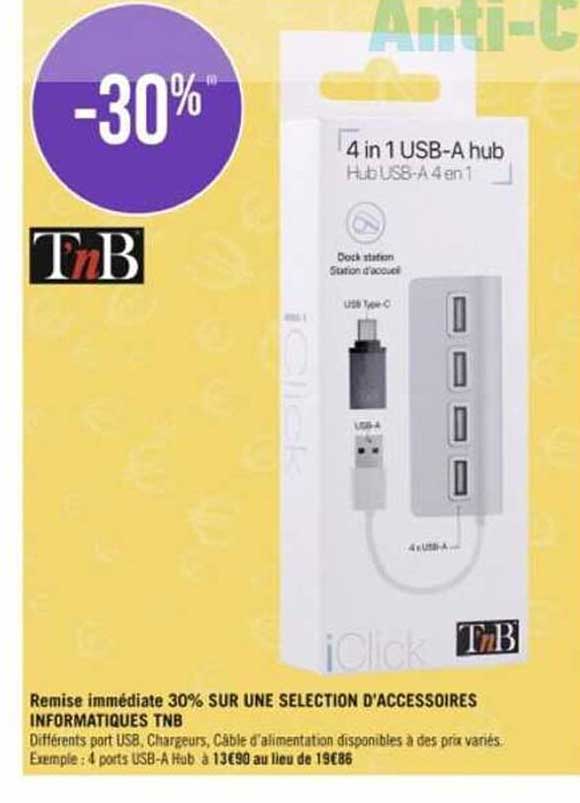 remise immédiate 30% sur une sélection d'accessoires informatiques tnb