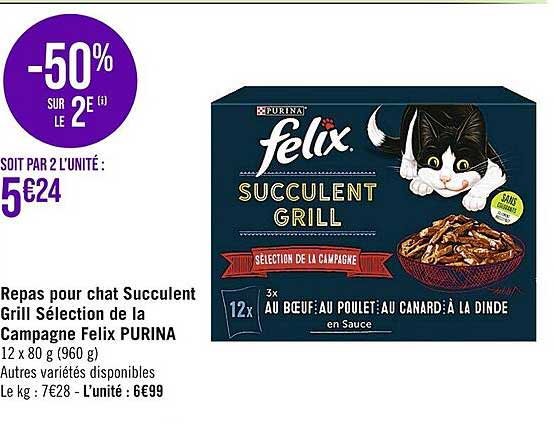 repas pour chat succulent grill sélection de la campagne felix purina