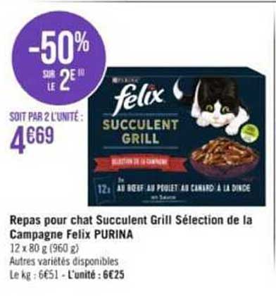 repas pour chat succulent grill sélection de la campagne felix purina