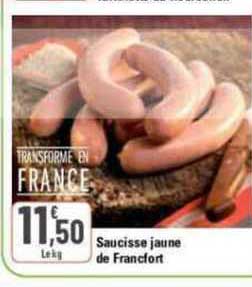 saucisse jaune de francfort
