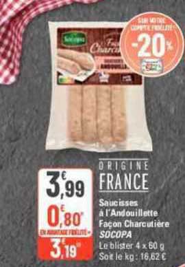 Saucisses à L'andouillette Façon Charcutière Socopa