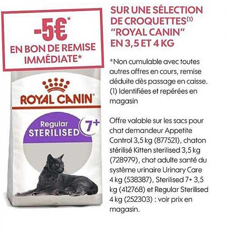 sélection de croquettes "royal canin"