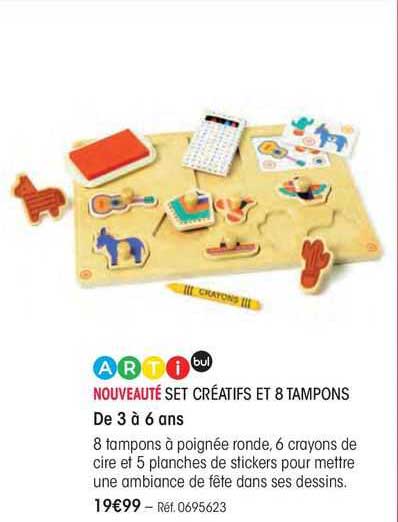 set créatifs et 8 tampons arti bul