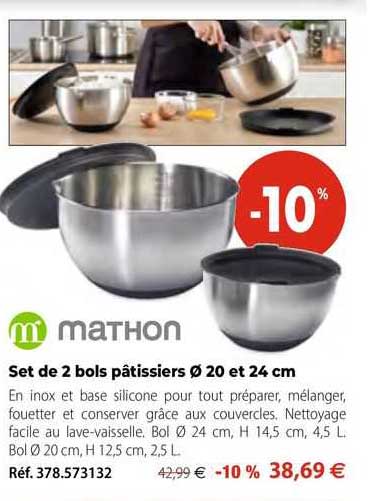 Set De 2 Bols Pâtissiers ø 20 Et 24 Cm Mathon