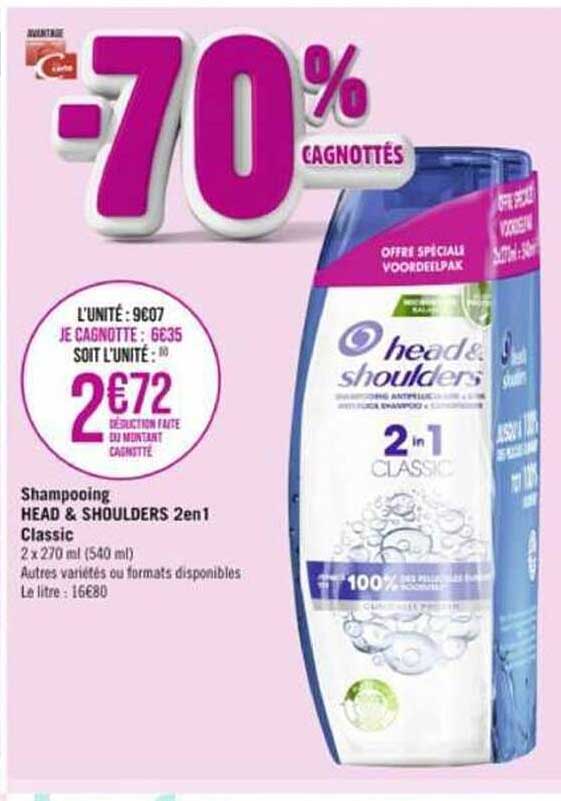 Shampooing Head & Shoulders 2 En 1 Classic