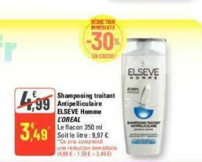 shampooing traitant antipelliculaire elsève homme l'oréal