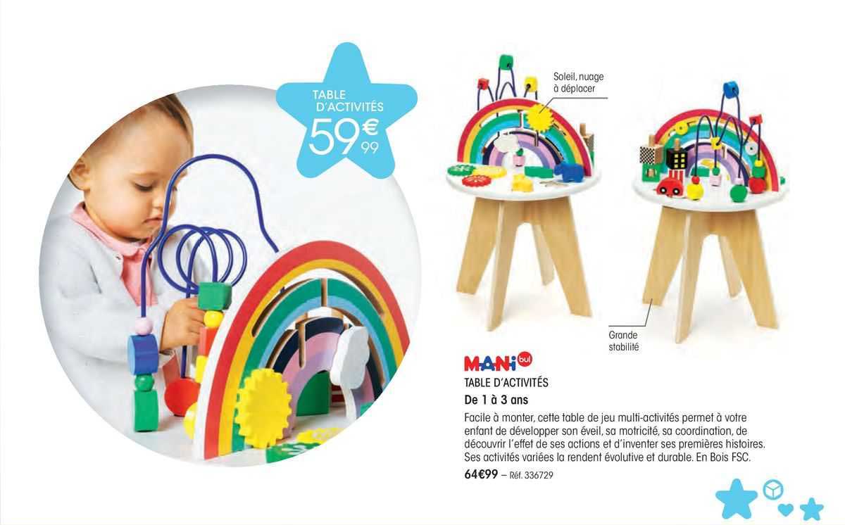 table d'activités mani bul