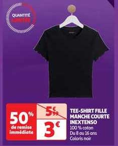 tee-shirt fille manche courte inextenso