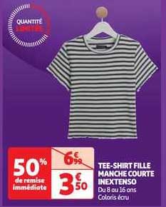 tee-shirt fille manche courte inextenso
