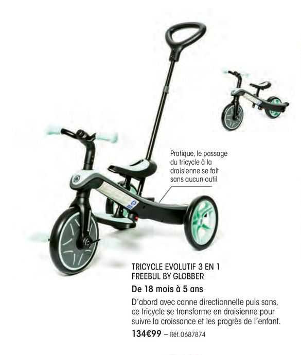 trycicle evolutif 2 en 1 freebul by globber