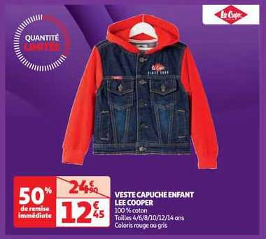 veste capuche enfant lee cooper