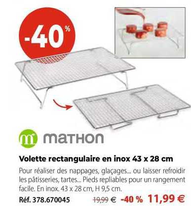 volette rectangulaire en inoix 43 x 28 cm mathon