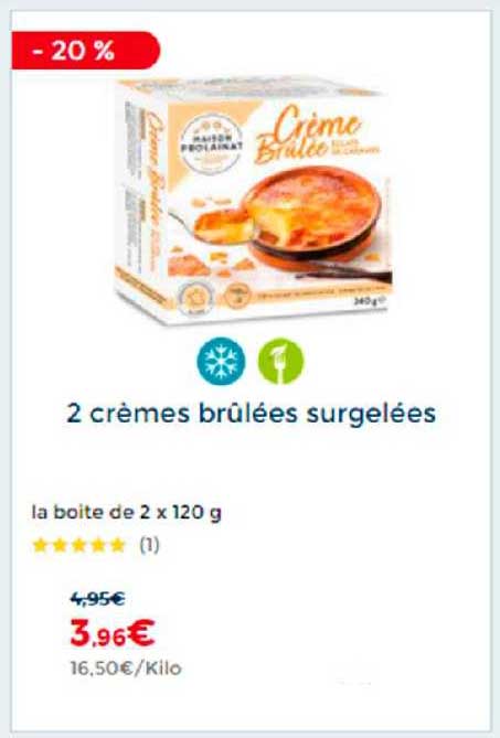 2 Crèmes Brûlées Surgelées