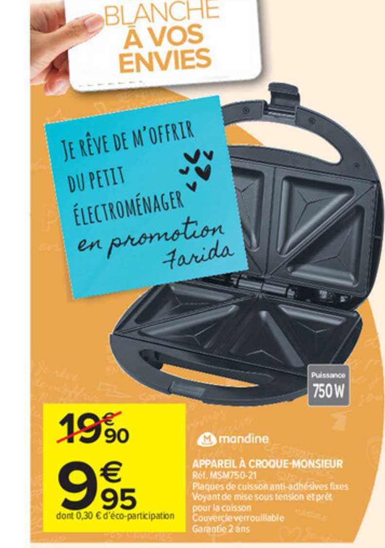 appareil à croque-monsieur mandine