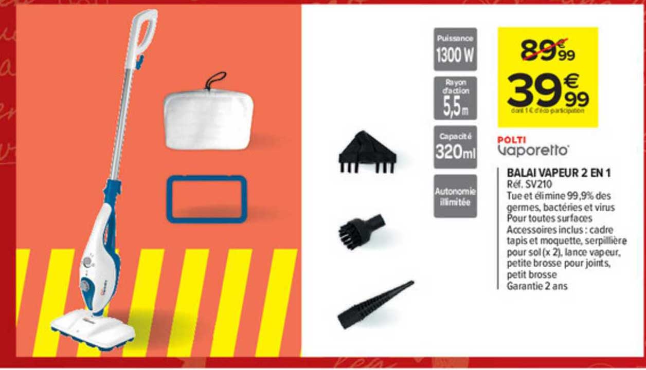 balai vapeur 2 en 1 polti vaporetto