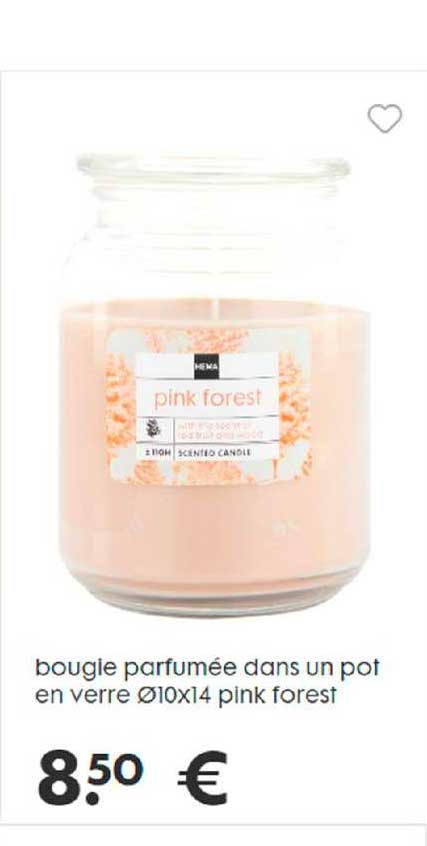 bougie parfumée dans un pot en verre pink forest